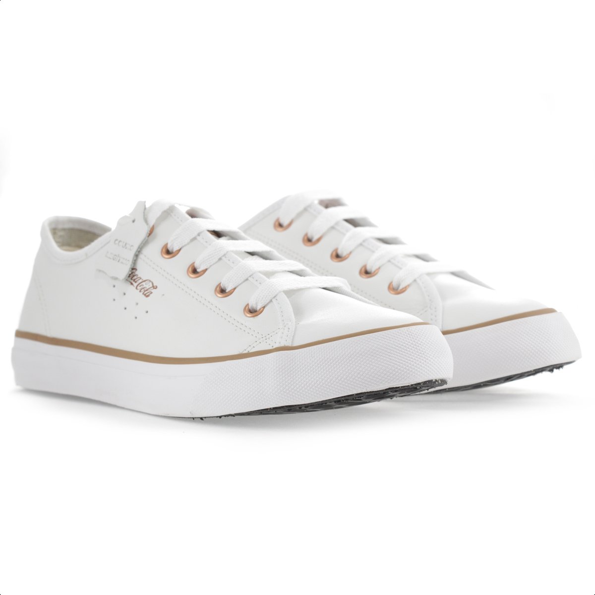 Tenis Coca Cola Stream Leather Branco e Cobre - Feminino Branco 3