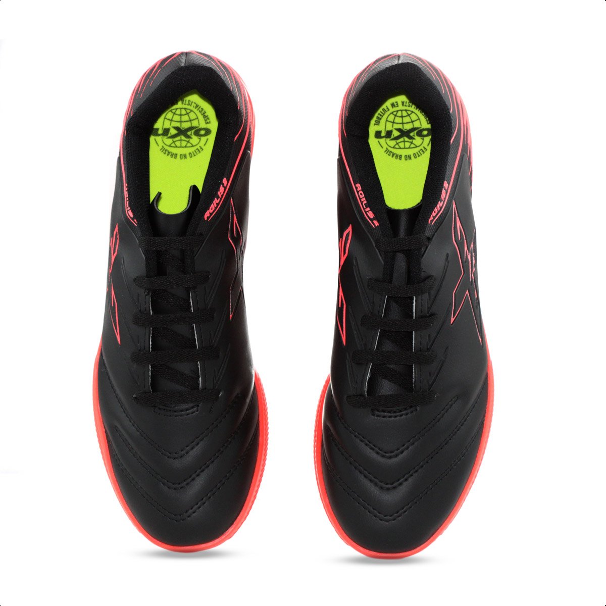 Chuteira OXN Society Agilis 2 PRO Preto e Coral - Infantil Preto 5