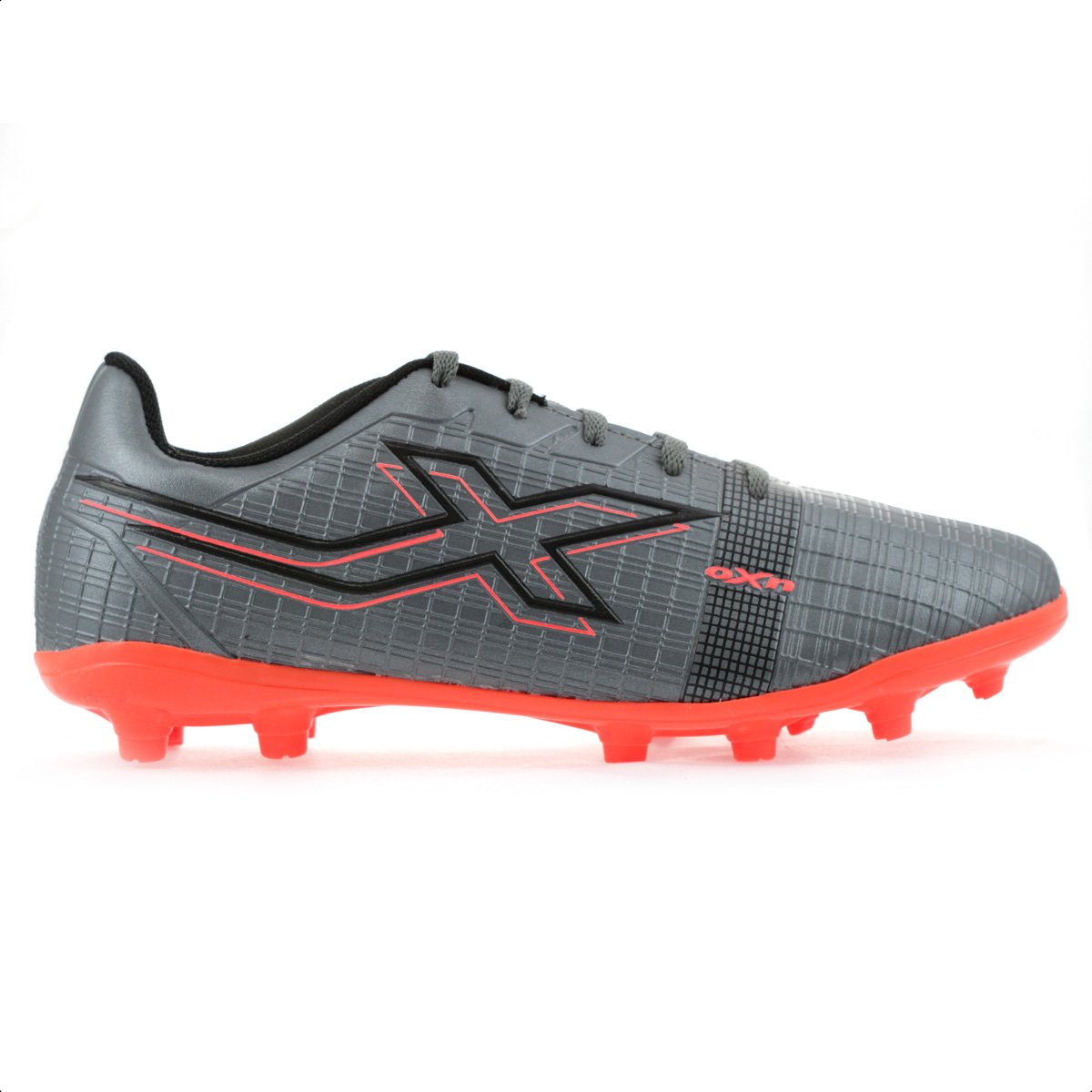 Chuteira OXN Campo Velox 4 Cinza e Laranja - Infantil Cinza 1