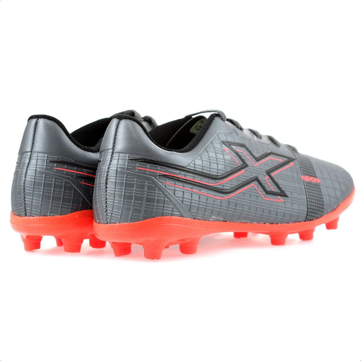 Chuteira OXN Campo Velox 4 Cinza e Laranja - Infantil Cinza 4