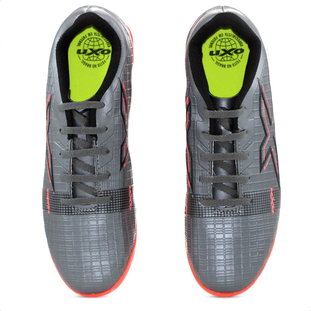 Chuteira OXN Campo Velox 4 Cinza e Laranja - Infantil Cinza 5