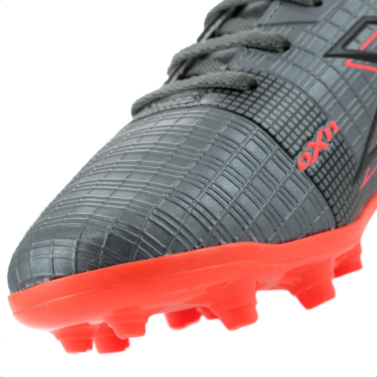 Chuteira OXN Campo Velox 4 Cinza e Laranja - Infantil Cinza 7