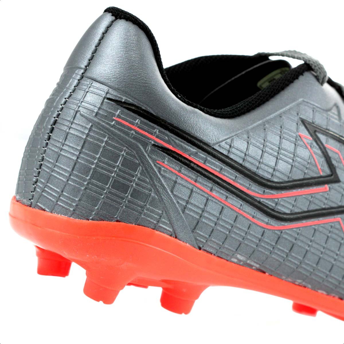 Chuteira OXN Campo Velox 4 Cinza e Laranja - Infantil Cinza 8
