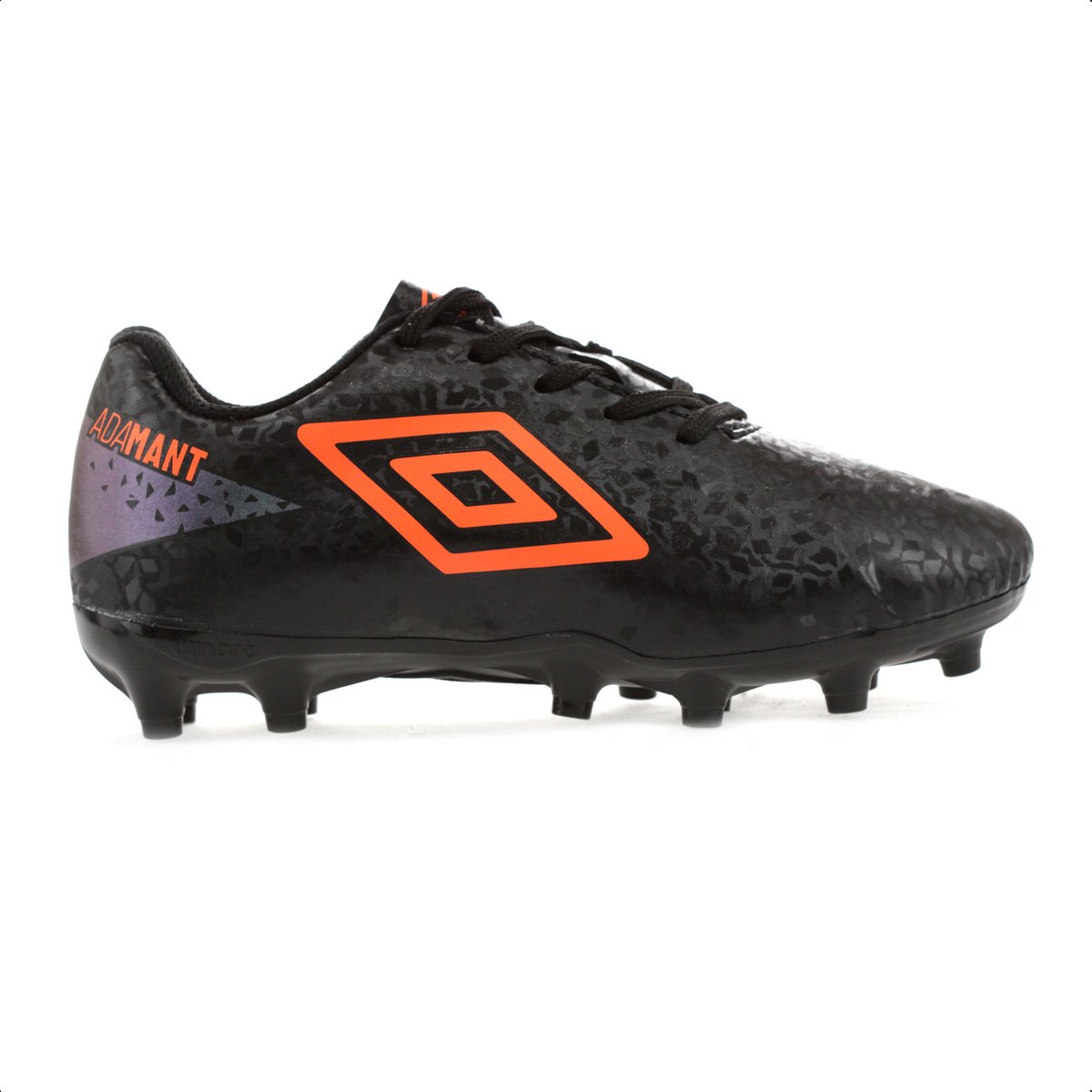 Chuteira Umbro Campo Adamant Preto e Laranja - Infantil 