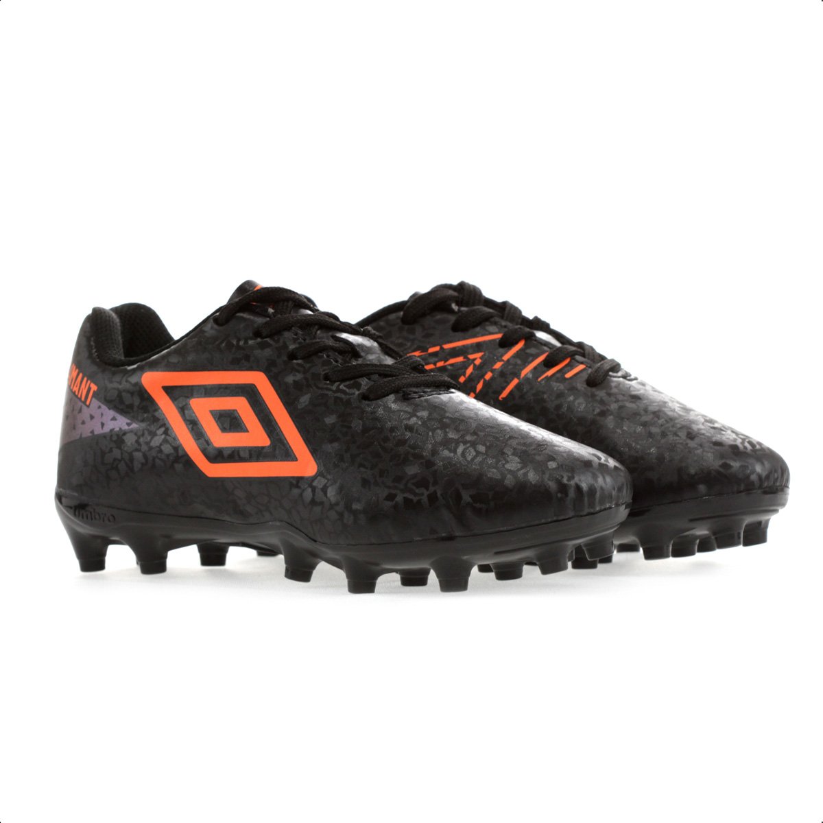 Chuteira Umbro Campo Adamant Preto e Laranja - Infantil  Preto 3