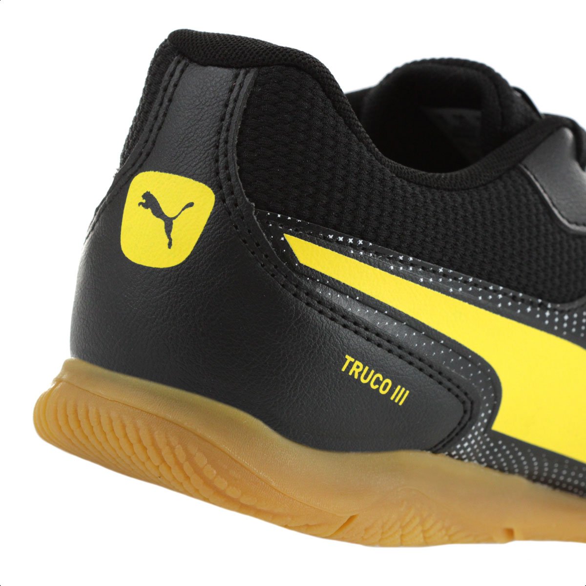 Chuteira Puma Futsal Truco III Preta e Amarela - Masculina Preto 8