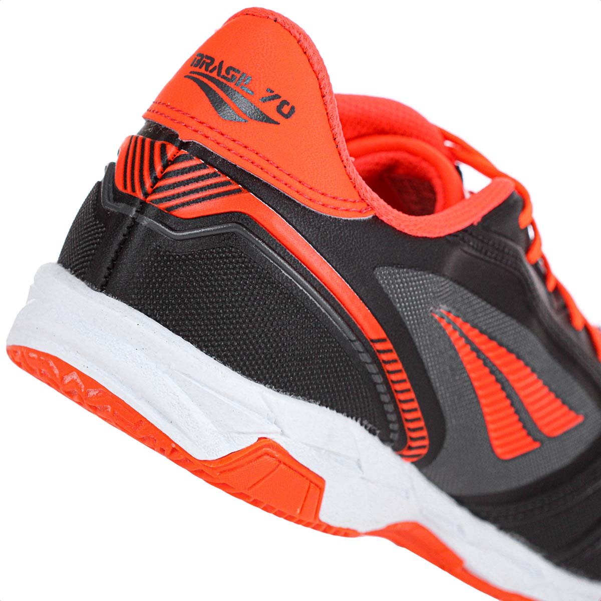 Chuteira Penalty Futsal Brasil 70 Y-1 Preto e Laranja - Masculino Preto 4