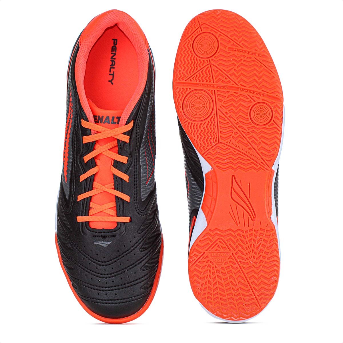 Chuteira Penalty Futsal Brasil 70 Y-1 Preto e Laranja - Masculino Preto 5