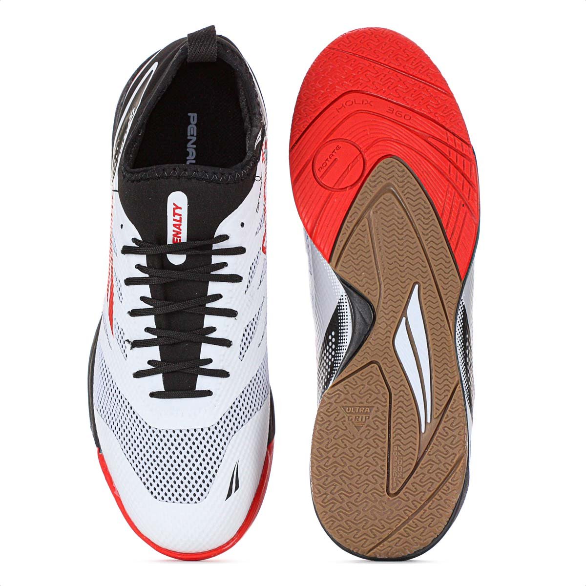 Chuteira Penalty Futsal Max 500 Locker Y-3 Branco Preto e Vermelho - Masculino Branco 5