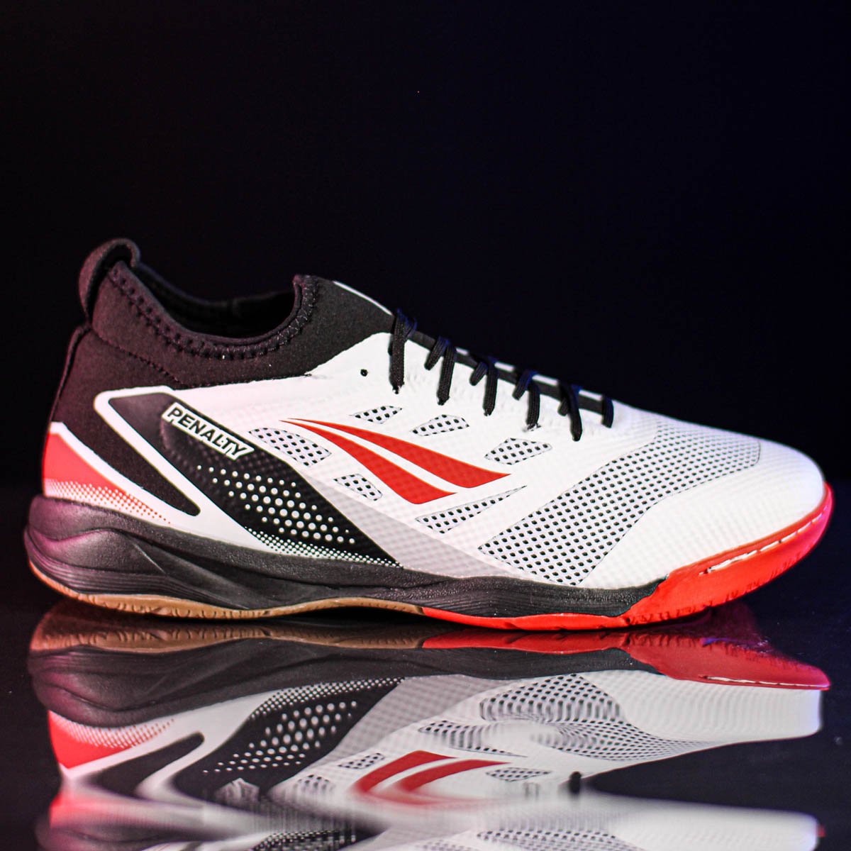 Chuteira Penalty Futsal Max 500 Locker Y-3 Branco Preto e Vermelho - Masculino Branco 8