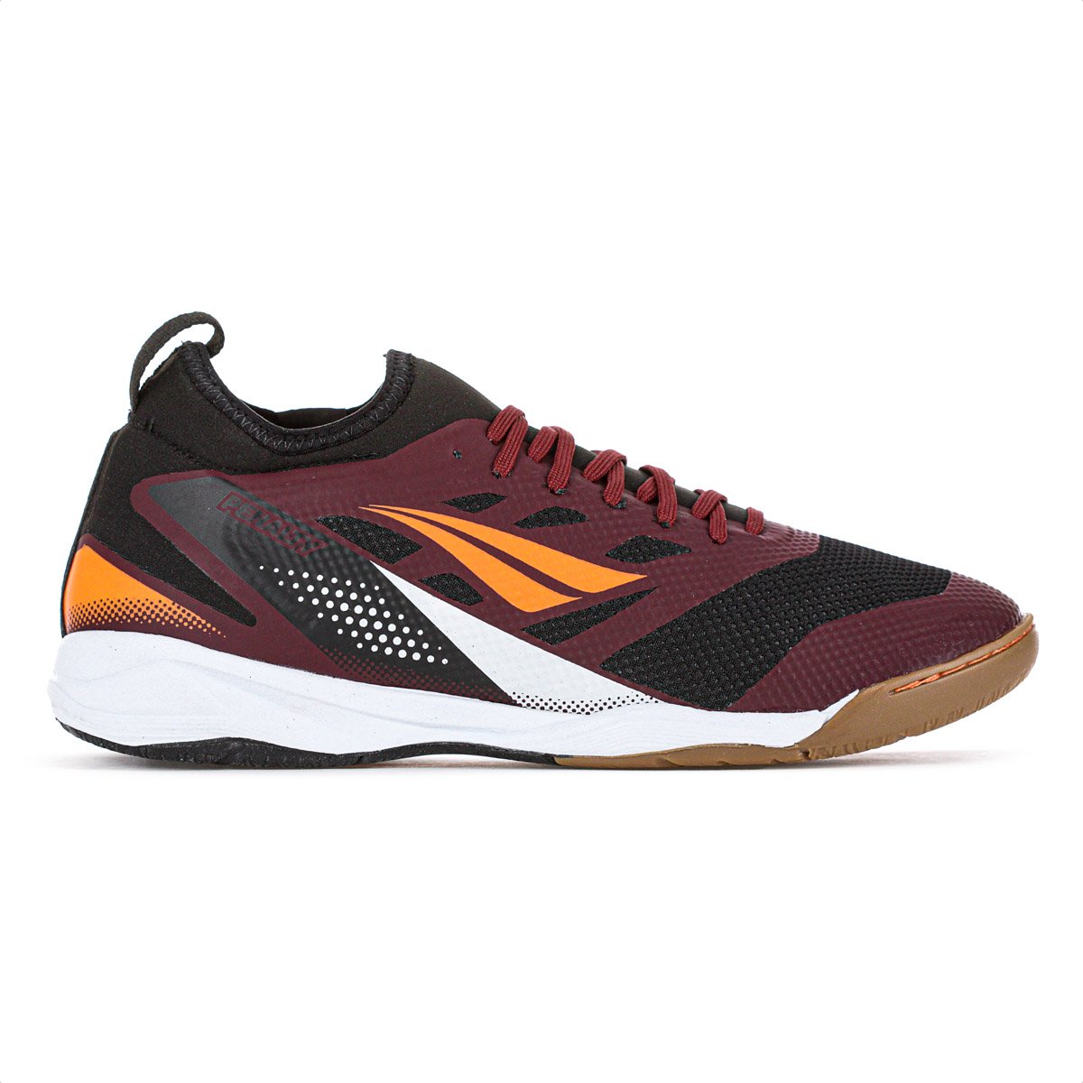 Chuteira Penalty Futsal Max 500 Locker Y-3 Bordo Preto e Laranja