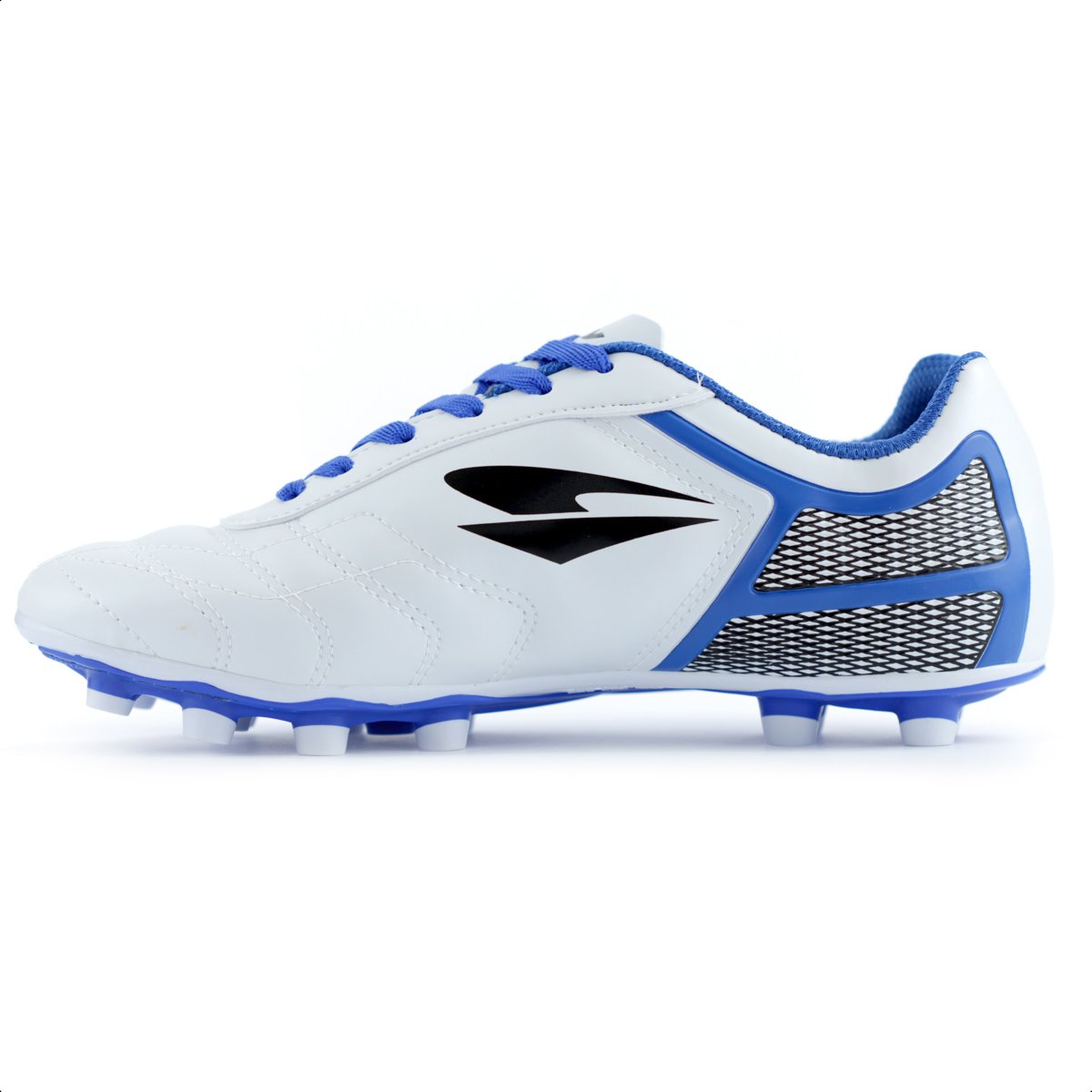 Chuteira Dray Campo 389 Branca e Azul - Infantil Branco 2