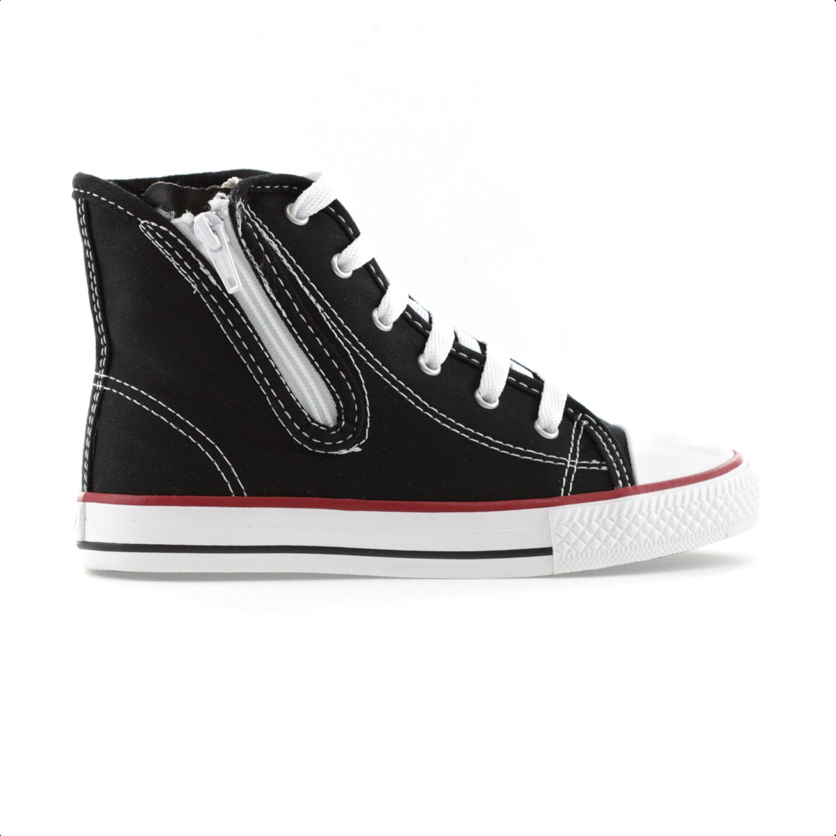 Tenis Diversao Canvas Hi Ziper Preto - Infantil