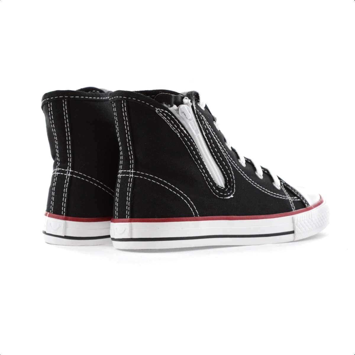 Tenis Diversao Canvas Hi Ziper Preto - Infantil Preto 4