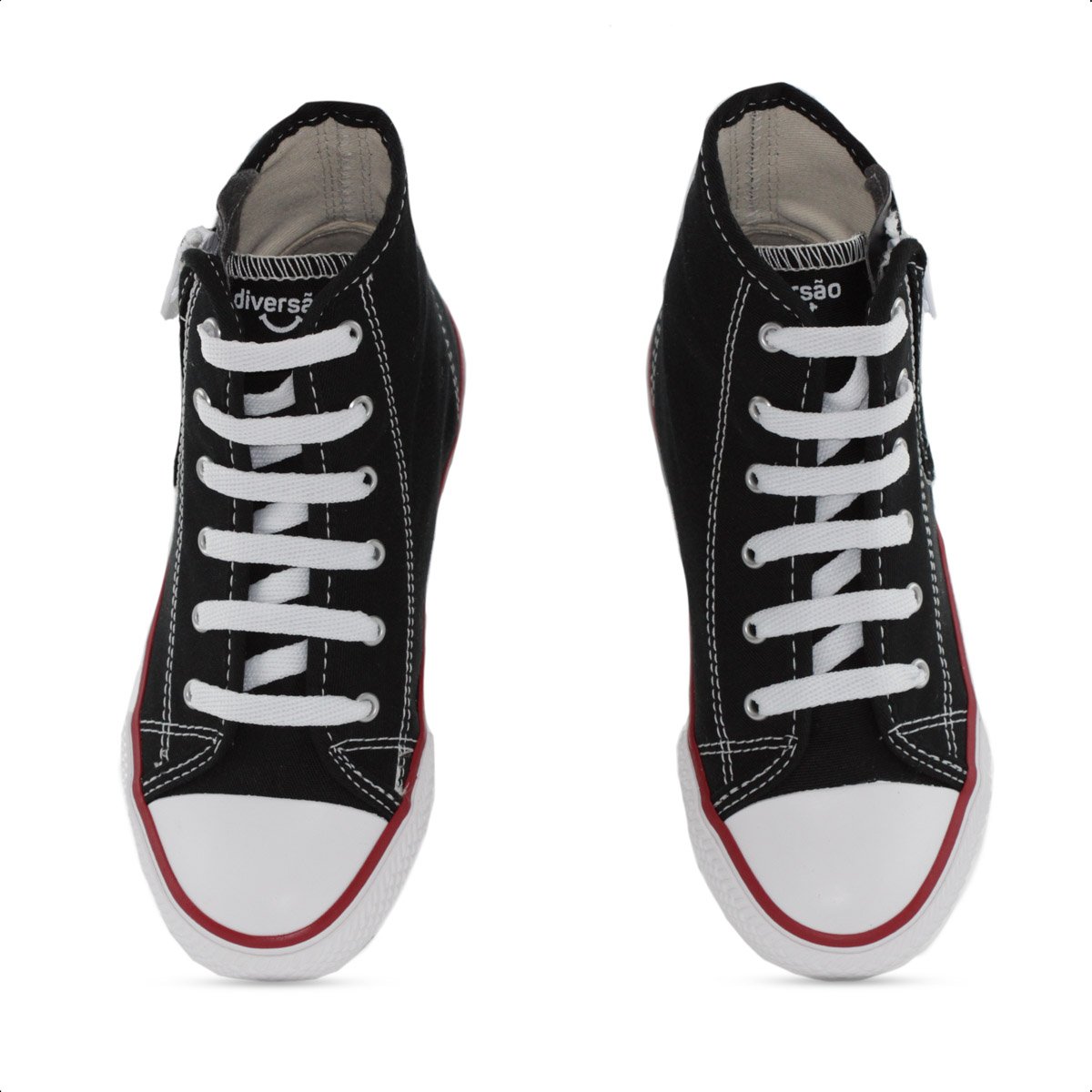 Tenis Diversao Canvas Hi Ziper Preto - Infantil Preto 5