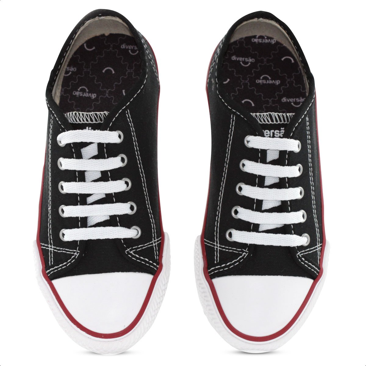 Tenis Diversao Canvas Low Preto - Infantil Preto 5