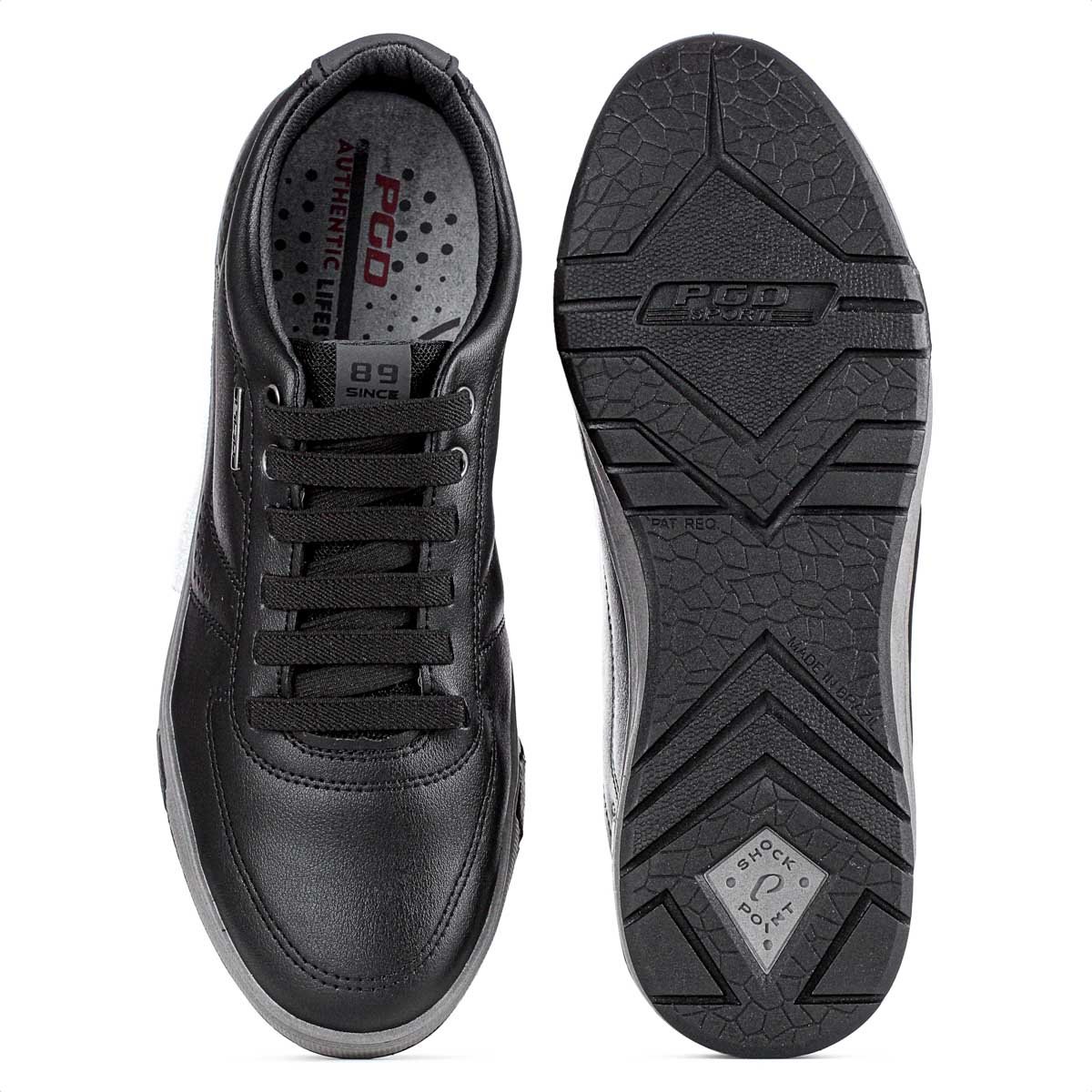 Sapatenis Pegada Microfibra Preto e Grafite - Masculino Preto 5