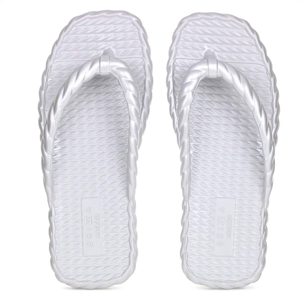 Chinelo Brizza Arezzo EVA Bico Quadrado Prata - Feminino Prata 1
