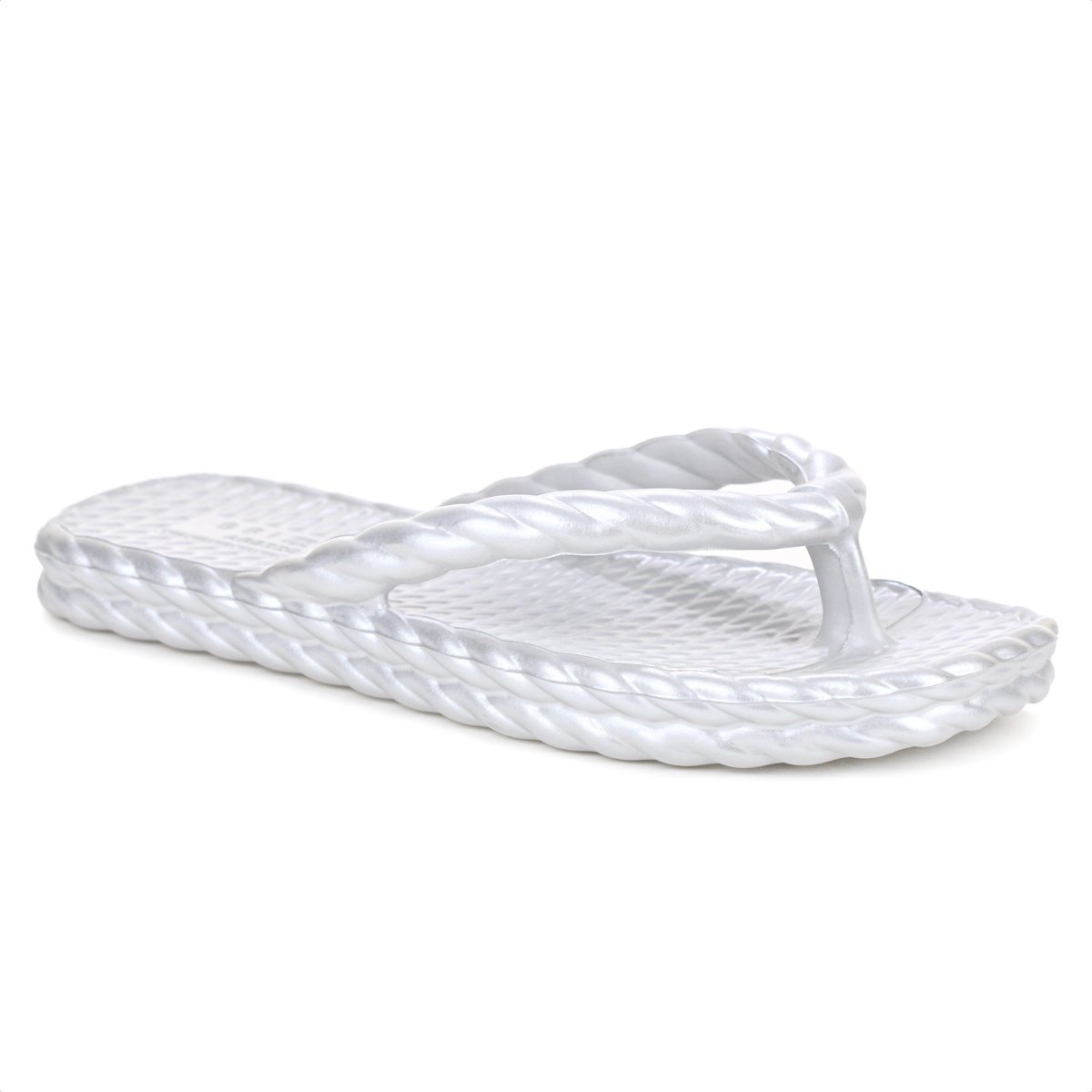 Chinelo Brizza Arezzo EVA Bico Quadrado Prata - Feminino Prata 3