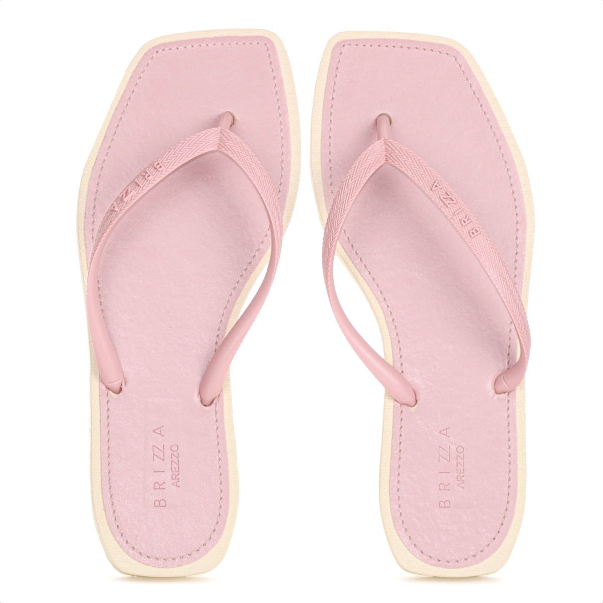 Chinelo Brizza Arezzo Bico Quadrado Bicolor Rosa Claro e Bege - Feminino Rosa 1