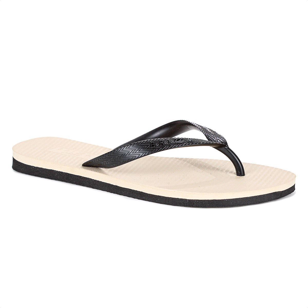 Chinelo Brizza Arezzo Roma Basics Bicolor Bege e Preto - Feminino Bege 2