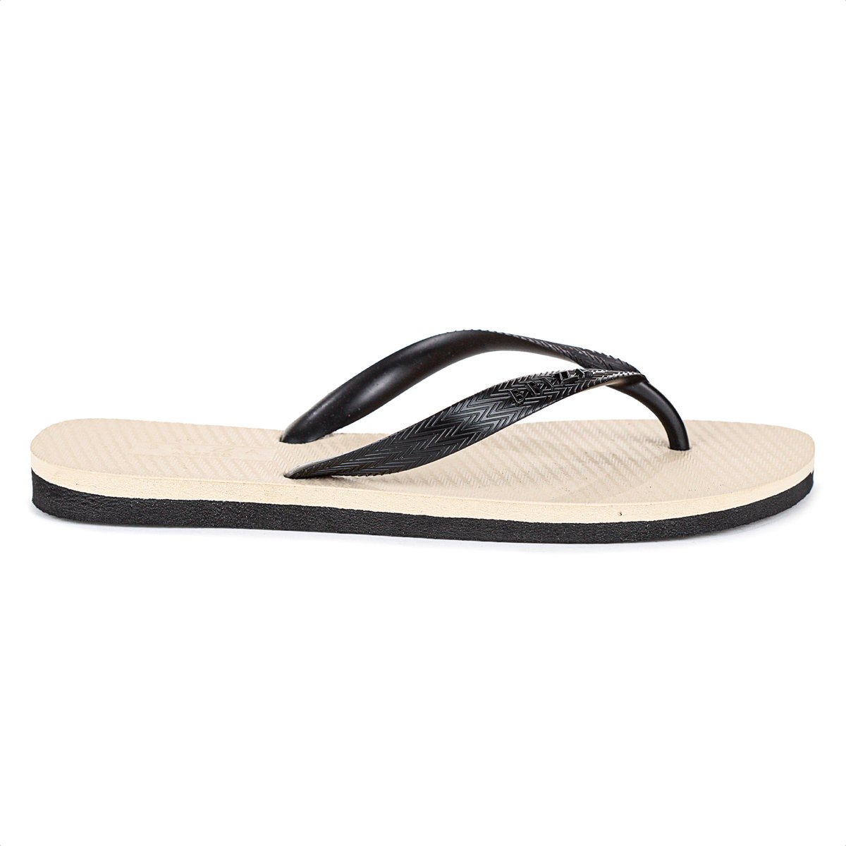 Chinelo Brizza Arezzo Roma Basics Bicolor Bege e Preto - Feminino Bege 3