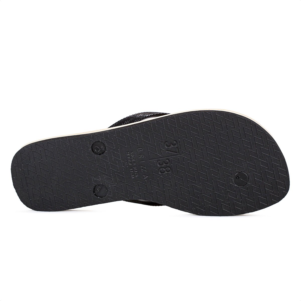 Chinelo Brizza Arezzo Roma Basics Bicolor Bege e Preto - Feminino Bege 5