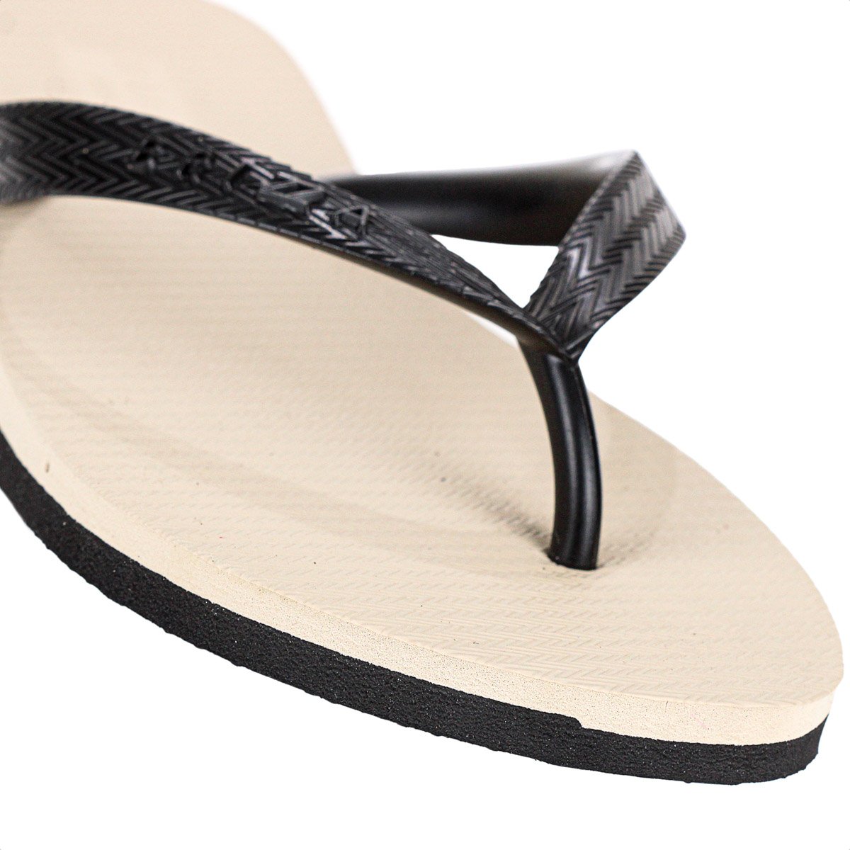 Chinelo Brizza Arezzo Roma Basics Bicolor Bege e Preto - Feminino Bege 6