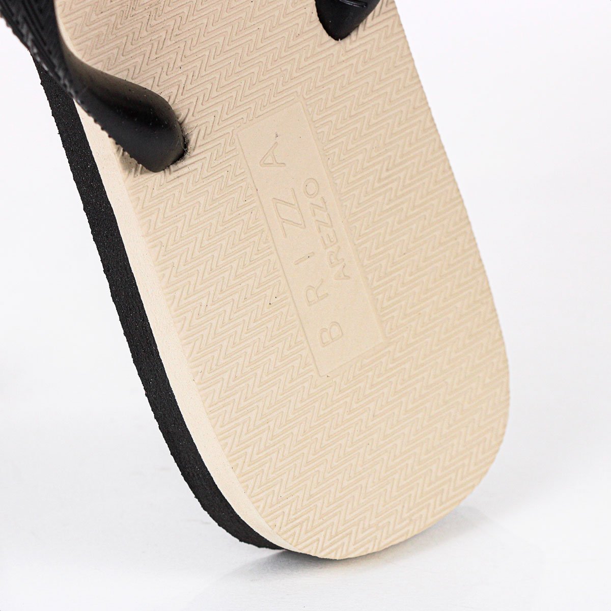 Chinelo Brizza Arezzo Roma Basics Bicolor Bege e Preto - Feminino Bege 7