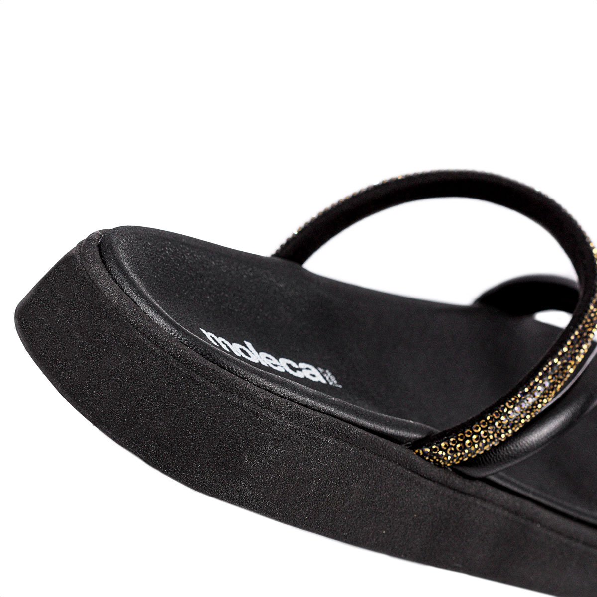Sandalia Moleca Tira Tripla Preto e Bronze -  Feminino Preto 8