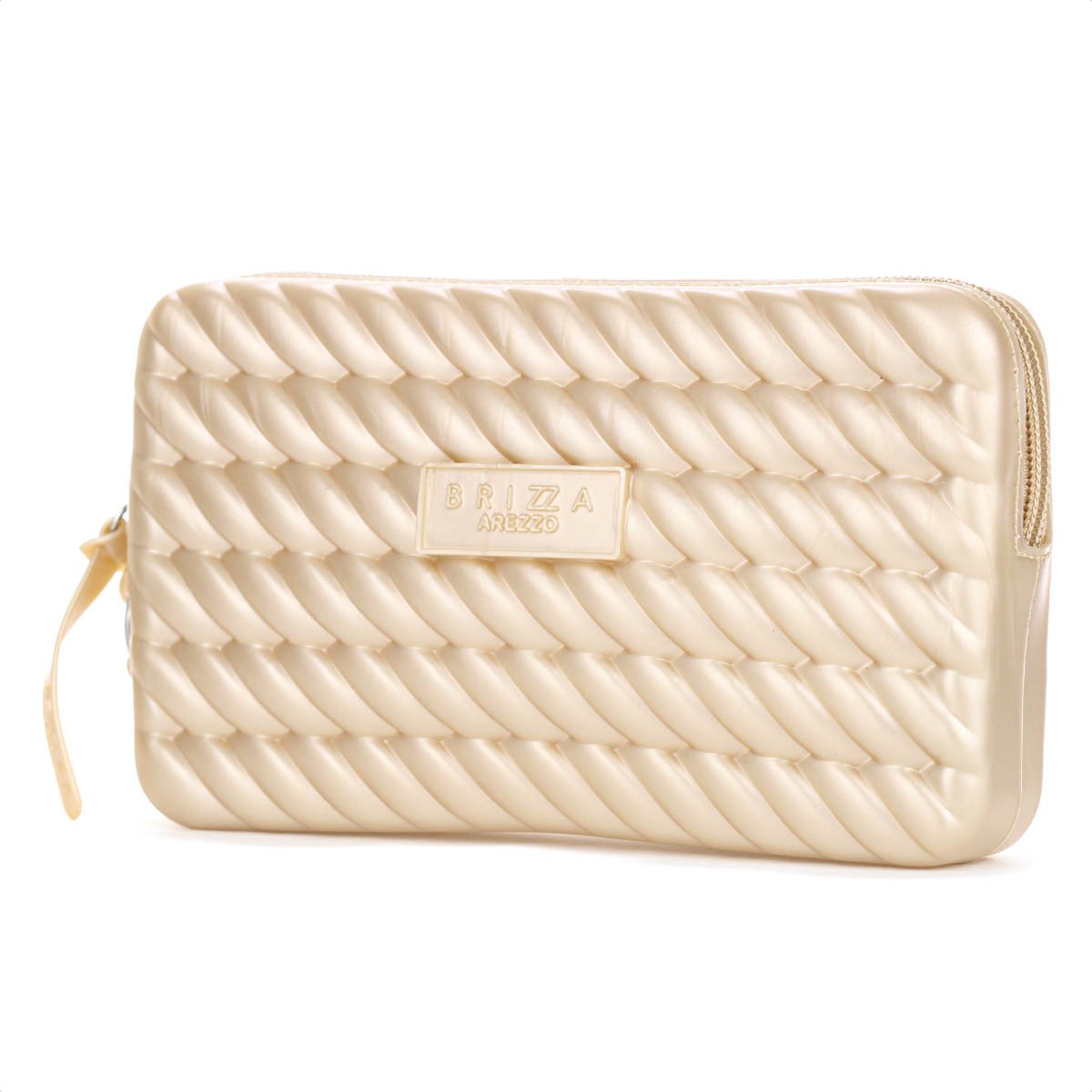 Bolsa Clutch Brizza Arezzo Alca Marrocos Dourado Metalizado - Feminino Dourado 2