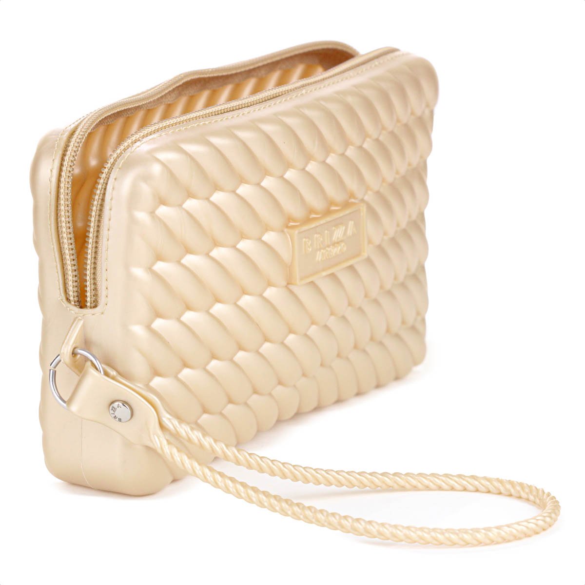 Bolsa Clutch Brizza Arezzo Alca Marrocos Dourado Metalizado - Feminino Dourado 5