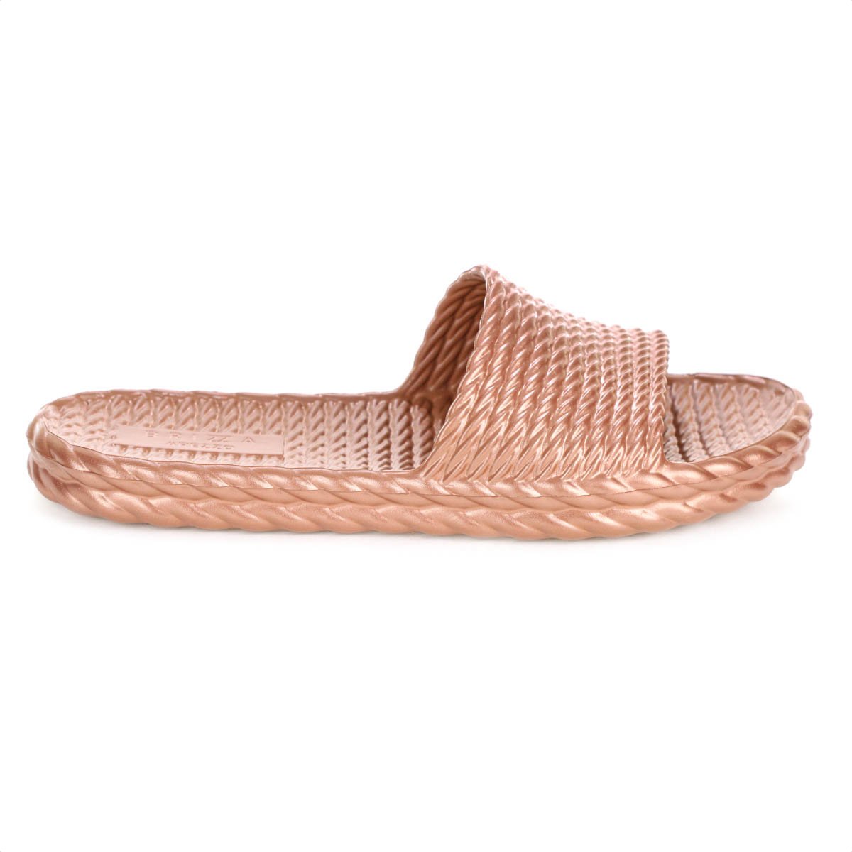 Chinelo Slide Brizza Arezzo EVA Marrocos Ambar Metal - Feminino Amarelo 3