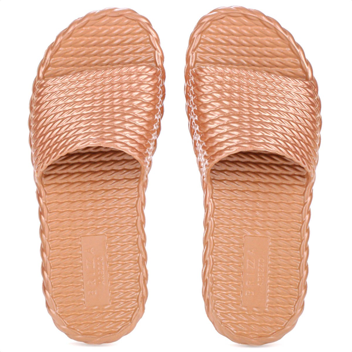Chinelo Slide Brizza Arezzo EVA Marrocos Ambar Metal - Feminino Amarelo 6