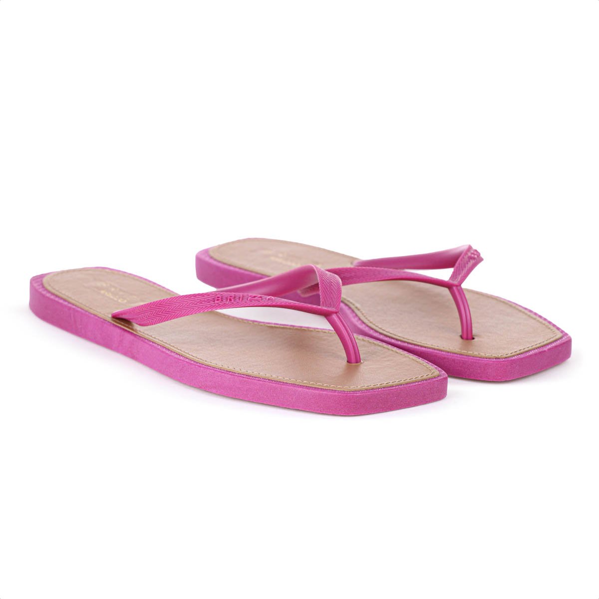 Chinelo Brizza Arezzo Bico Quadrado Rosa e Marrom - Feminino Rosa 2