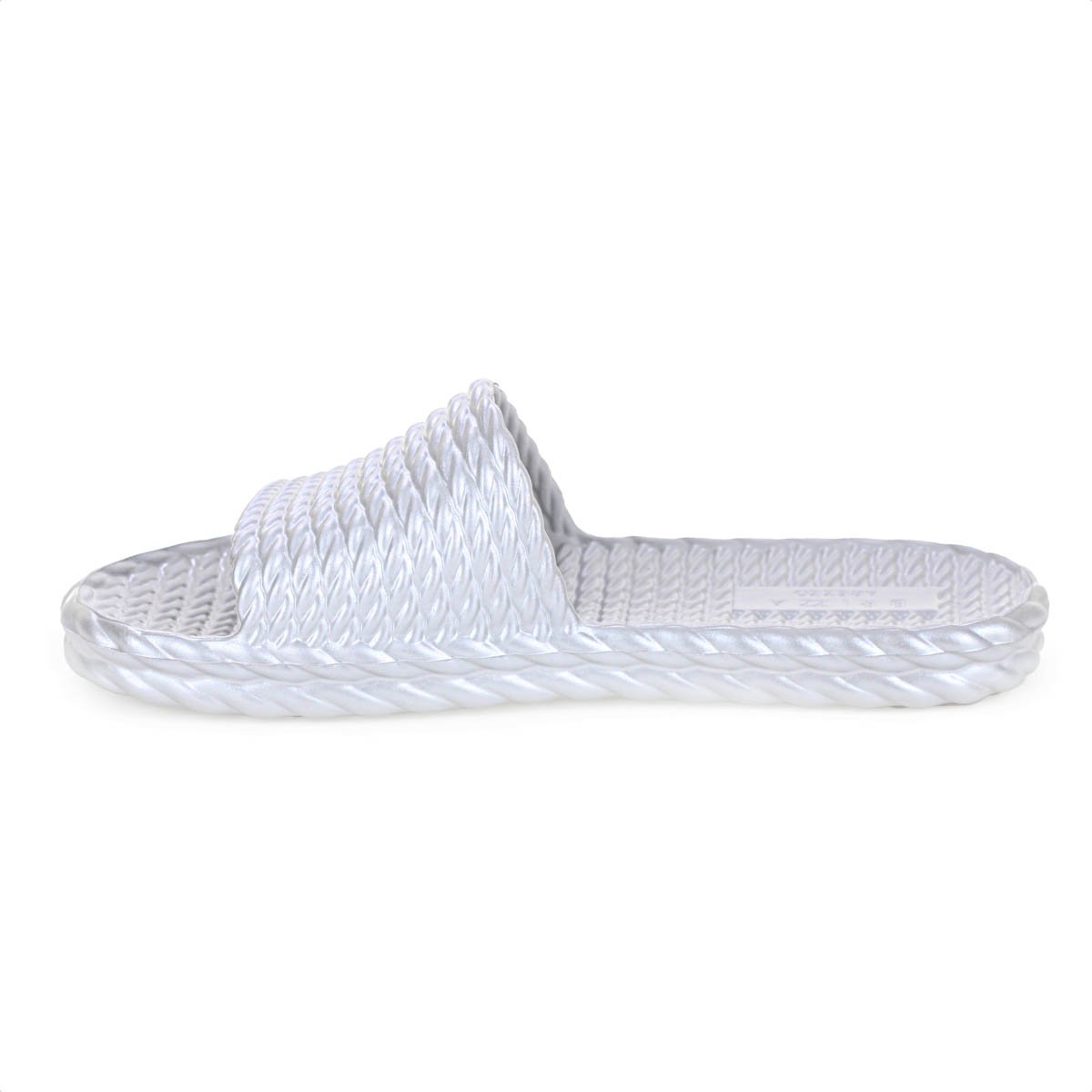 Chinelo Slide Brizza Arezzo EVA Marrocos Prata Metal - Feminino Prata 2
