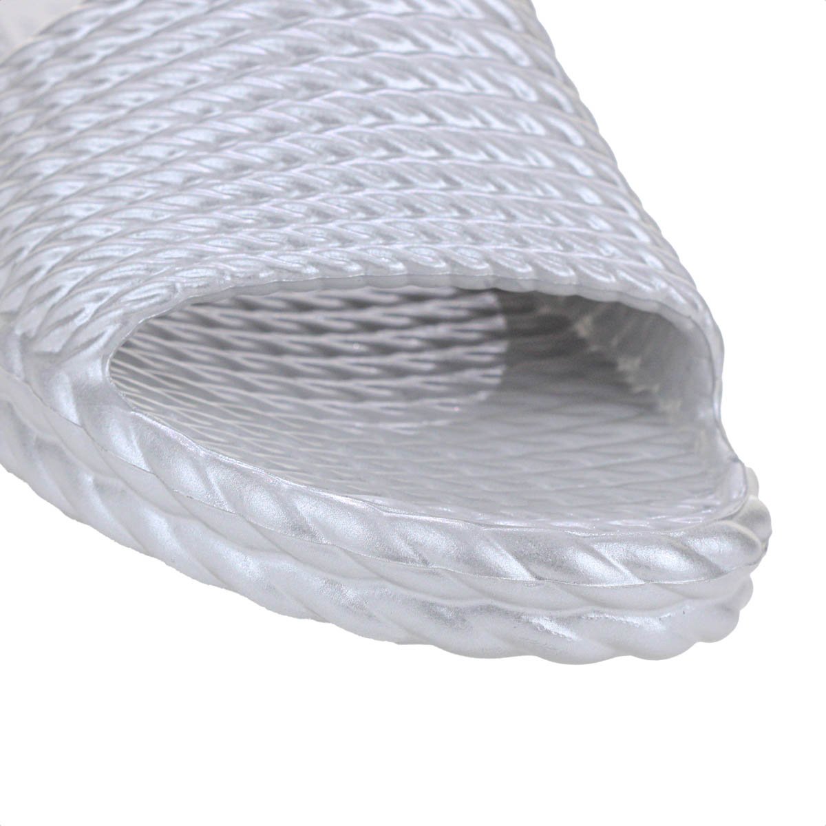 Chinelo Slide Brizza Arezzo EVA Marrocos Prata Metal - Feminino Prata 7