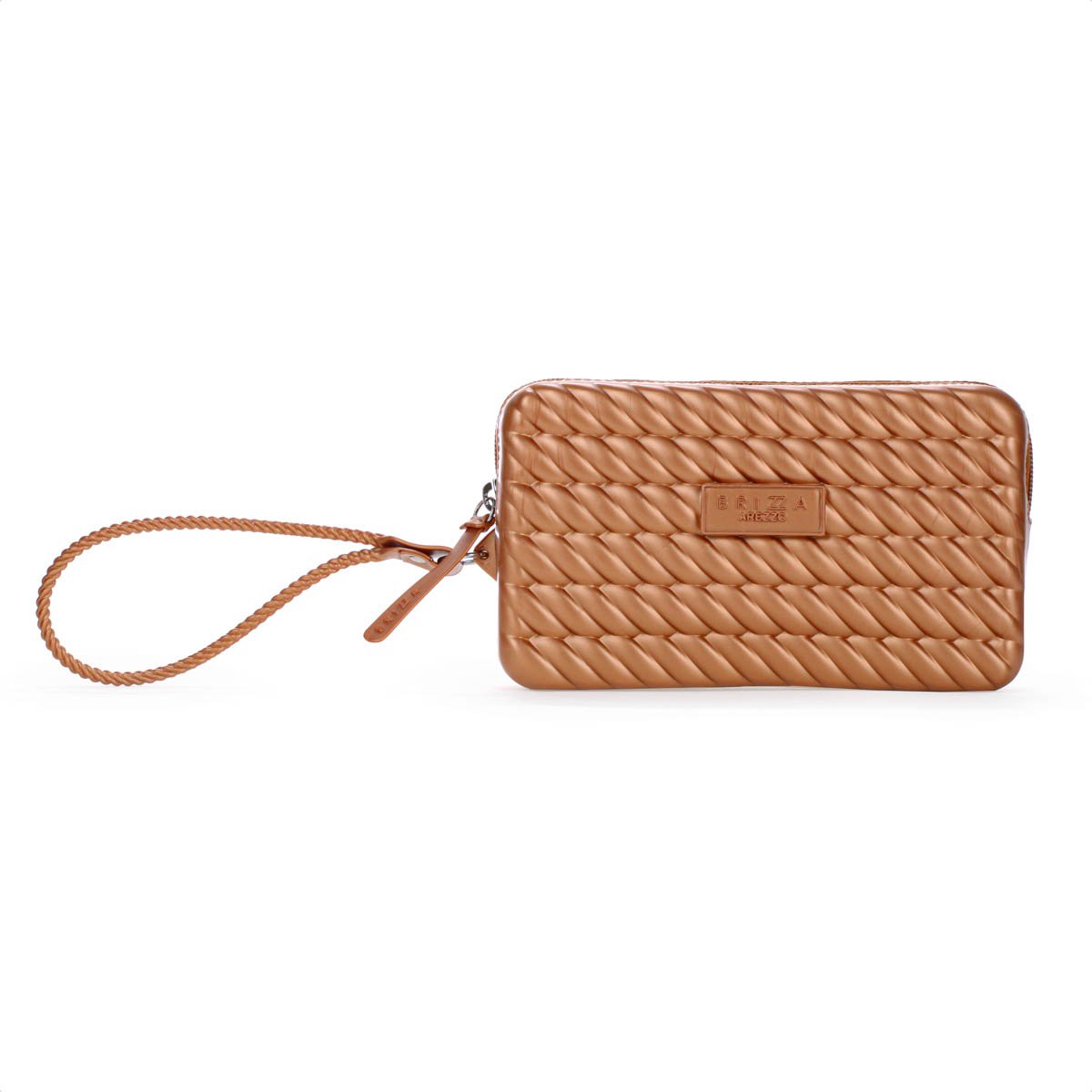Bolsa Clutch Brizza Arezzo Alca Marrocos Marrom Metalizado - Feminino Marrom 1