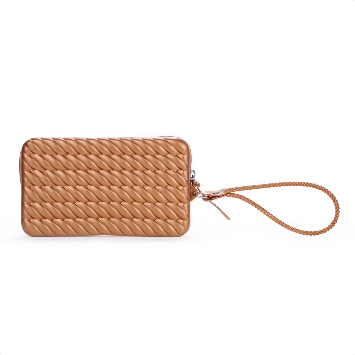 Bolsa Clutch Brizza Arezzo Alca Marrocos Marrom Metalizado - Feminino Marrom 4