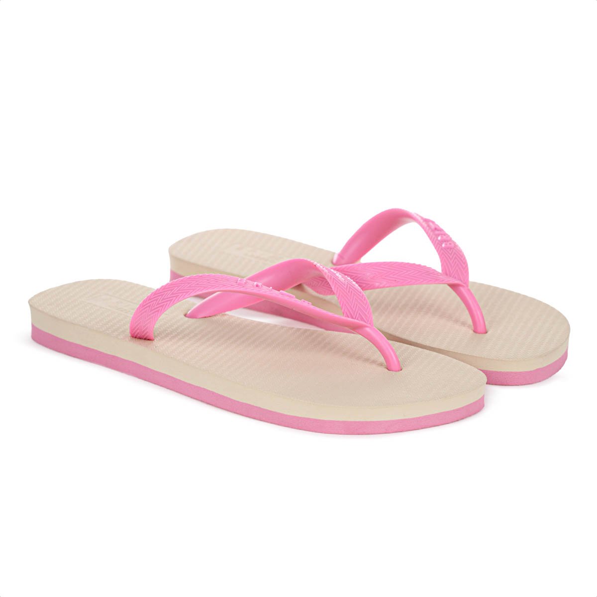 Chinelo Brizza Arezzo Tira Duo Bicolor Roma Basics Rosa - Feminino Rosa 2