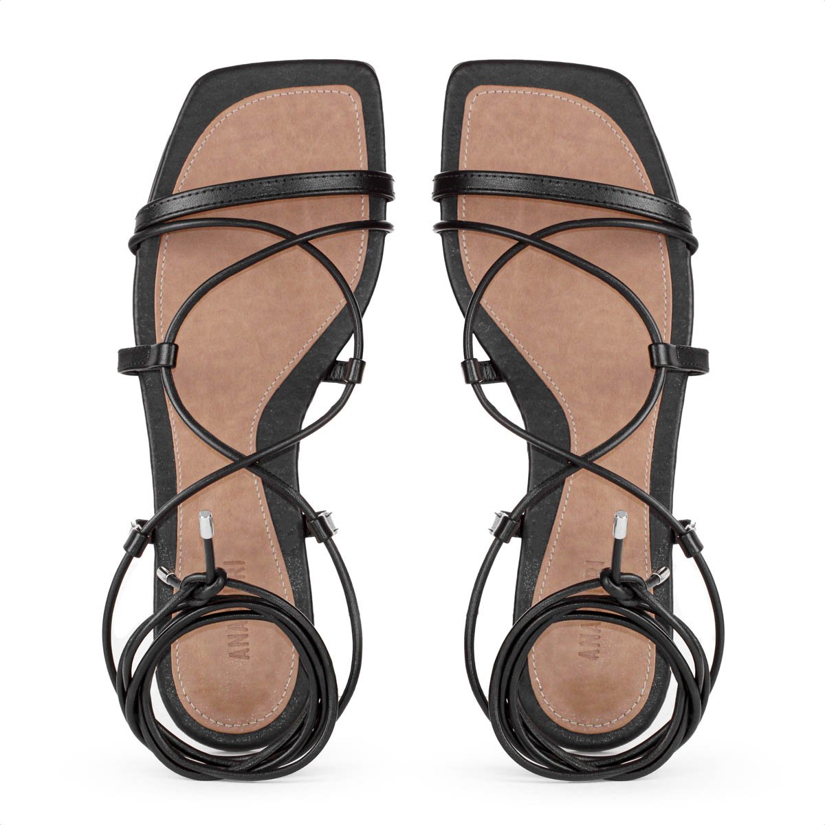 Sandalia Anacapri Amarracao Tiras Finas Preto - Feminino Preto 4