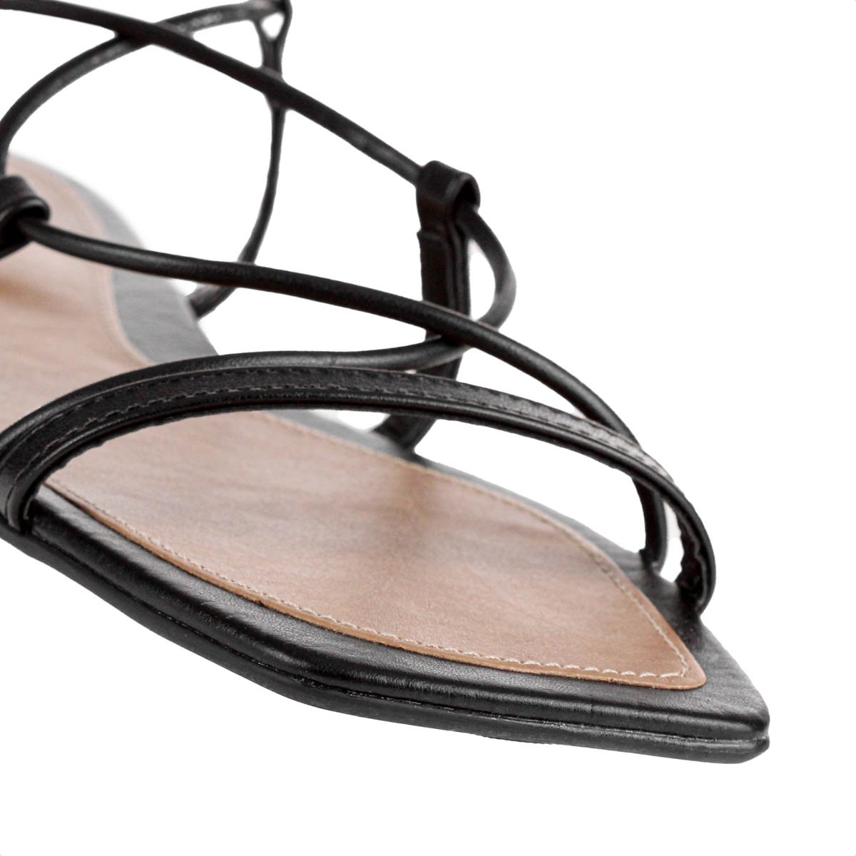 Sandalia Anacapri Amarracao Tiras Finas Preto - Feminino Preto 2