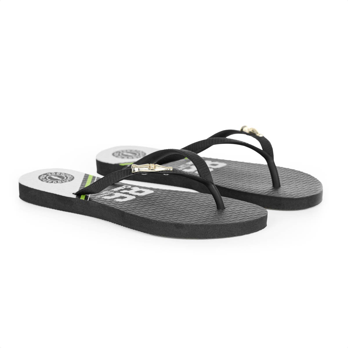 Chinelo Coca Cola Sprint Preto e Branco - Feminino Preto 2