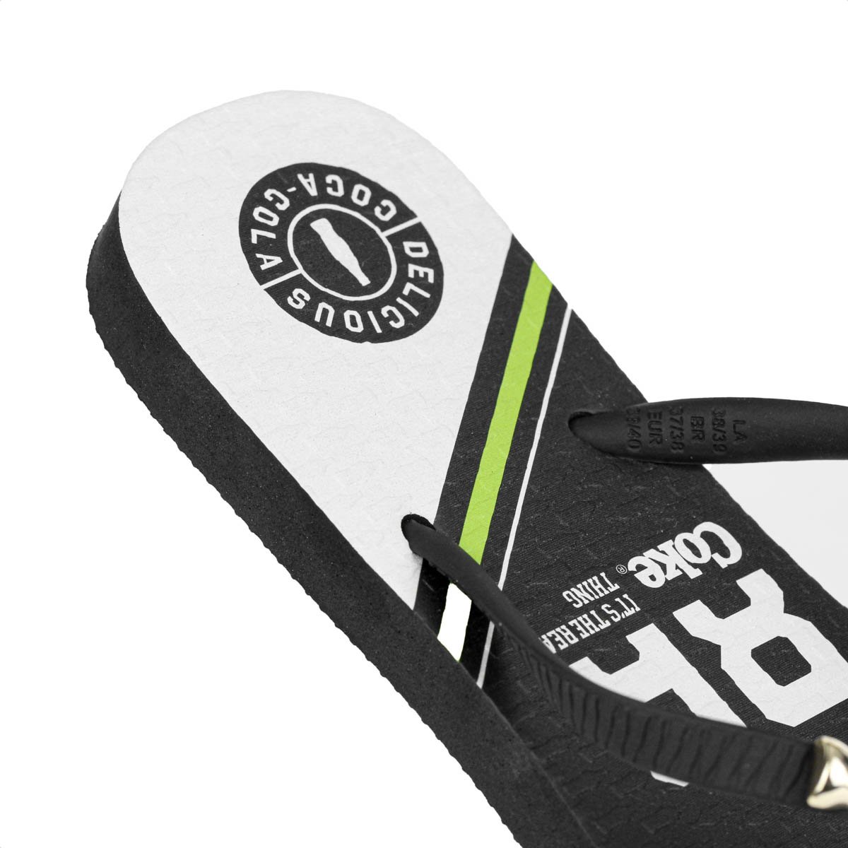 Chinelo Coca Cola Sprint Preto e Branco - Feminino Preto 9