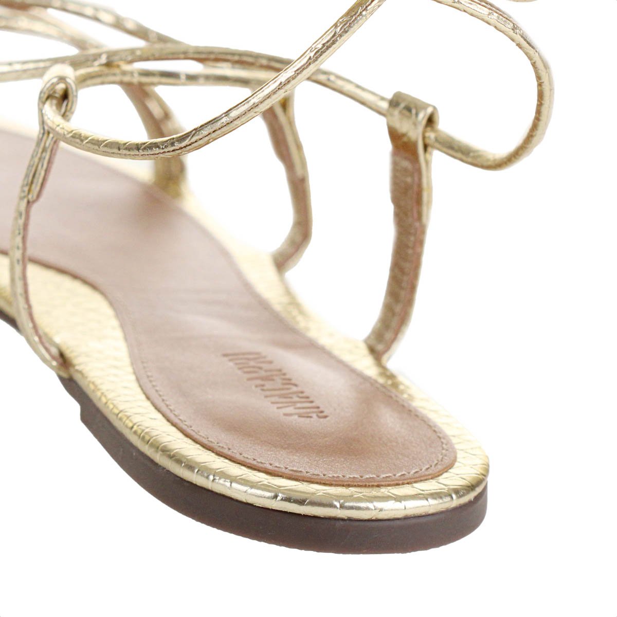 Sandalia Anacapri Amarracao Tiras Finas Snake Dourado - Feminino Dourado 8