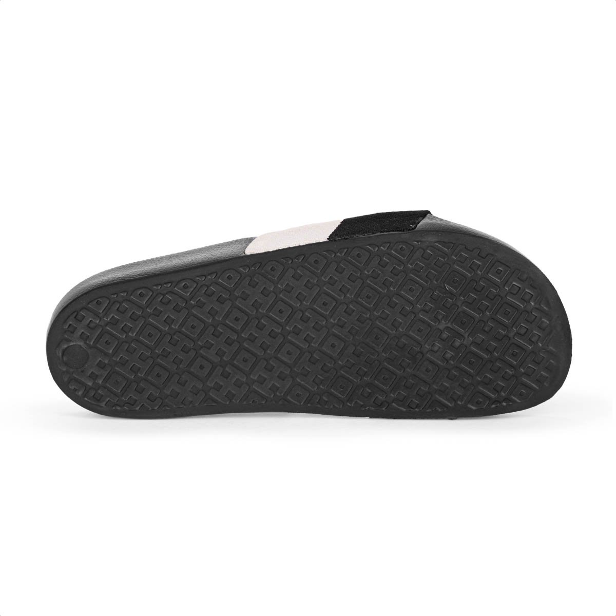 Chinelo Brizza Arezzo Slide Knit Bicolor Preto e Off White - Feminino Preto 6