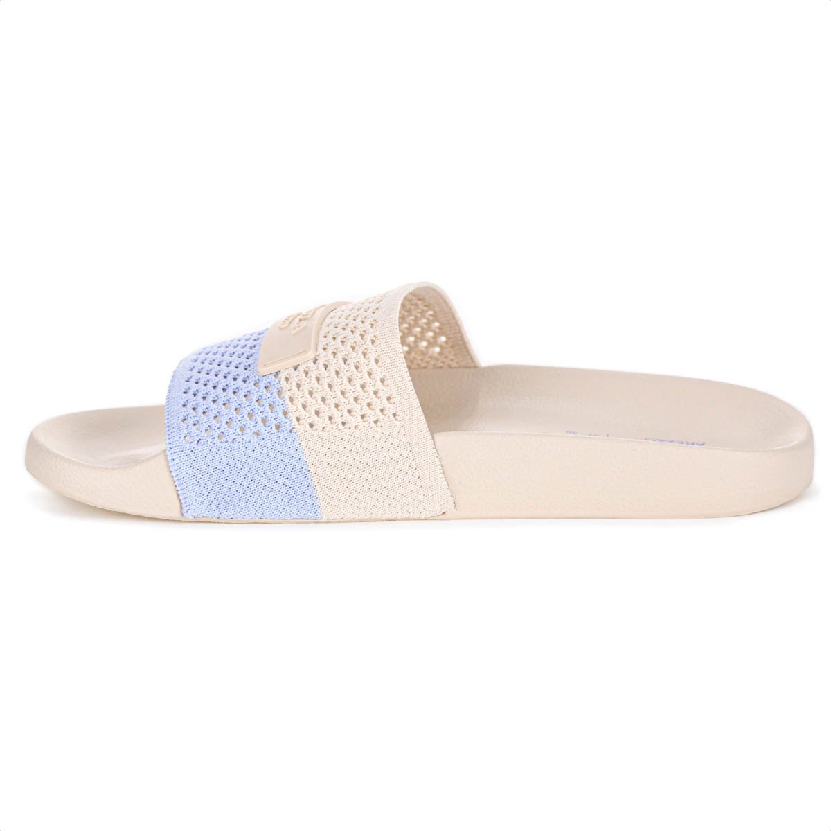 Chinelo Brizza Arezzo Slide Knit Bicolor Off White e Azul - Feminino Branco 3