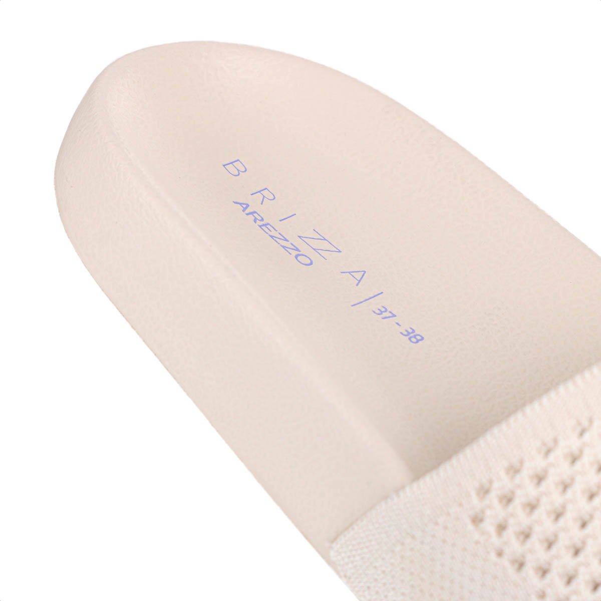 Chinelo Brizza Arezzo Slide Knit Bicolor Off White e Azul - Feminino Branco 9
