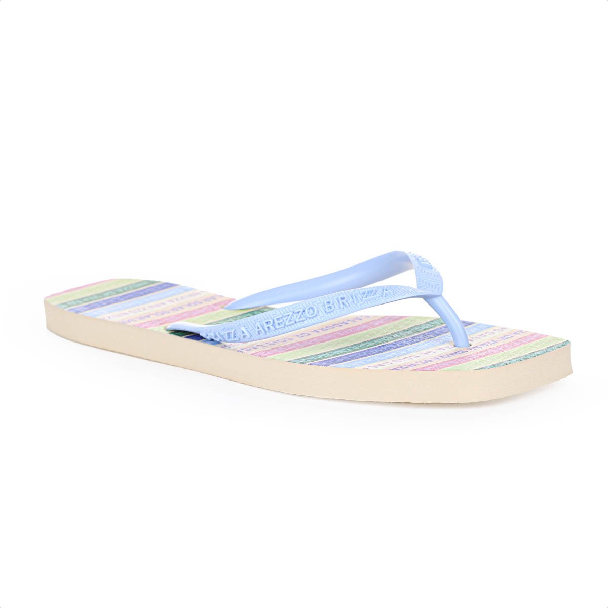 Chinelo Brizza Arezzo Bico Quadrado Square Fitinhas Color Azul - Feminino Azul 3