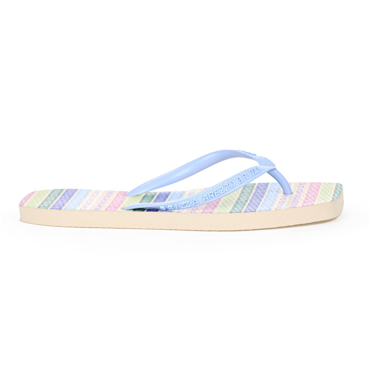 Chinelo Brizza Arezzo Bico Quadrado Square Fitinhas Color Azul - Feminino Azul 4